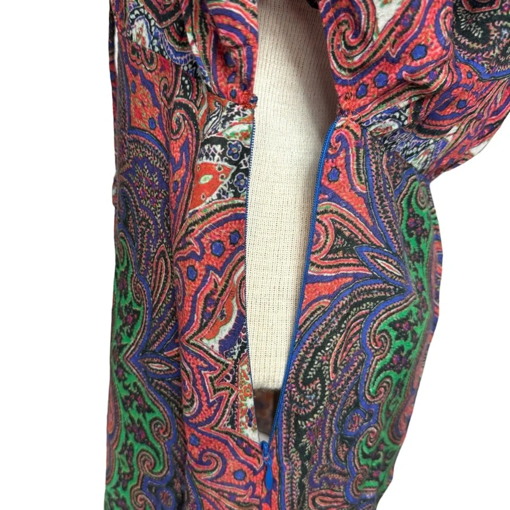 Farm Rio V-Neck Caftan Dress in Multicolor Paisley Print Size Medium - Picture 8 of 16